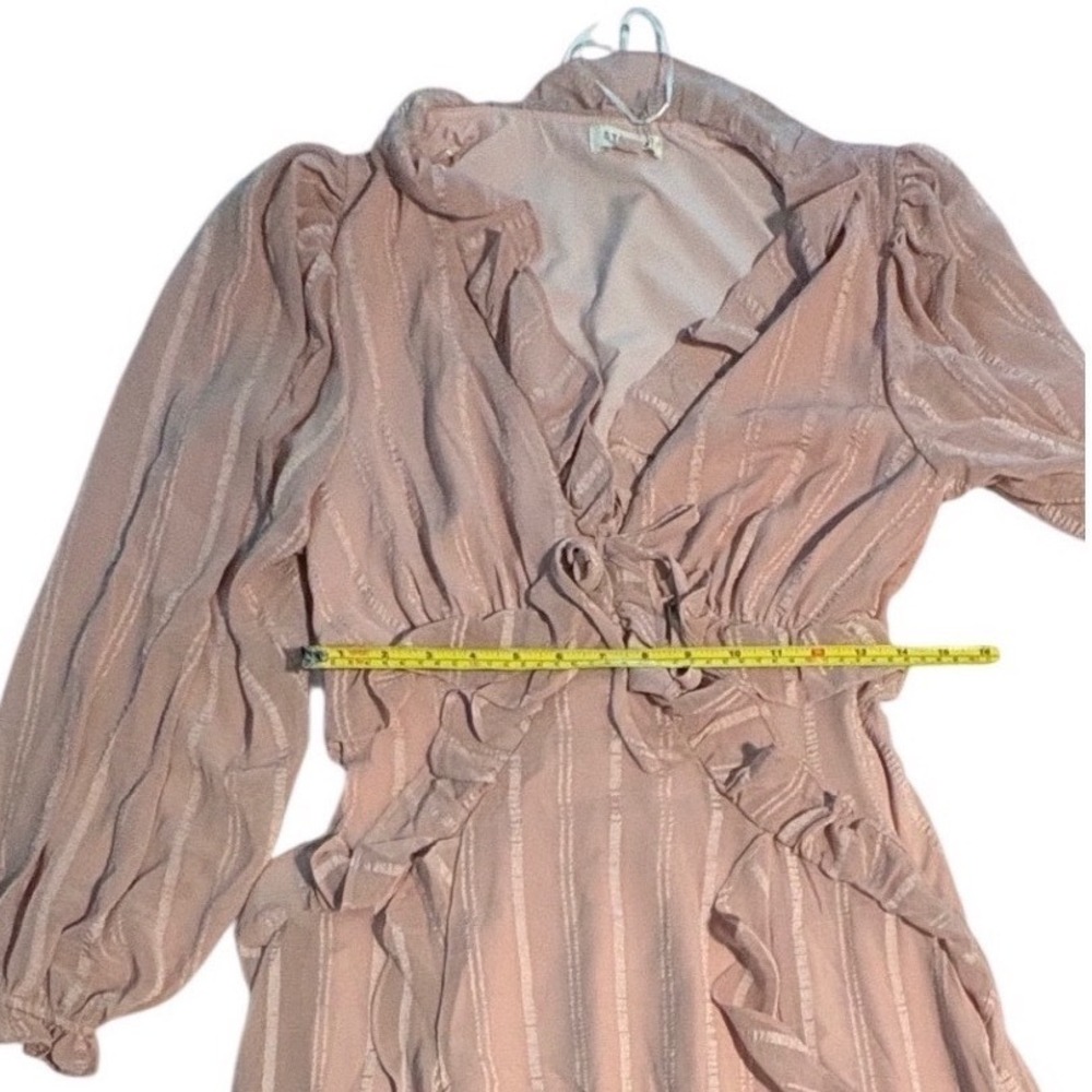 Storia Blush Pink Ruffle Stripe Maxi Dress Women Small NWT Wedding Coquette - Picture 7 of 10